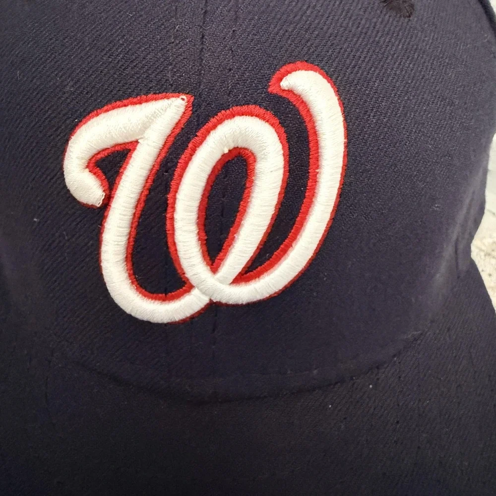 Washington Nationals Hat Cap Fitted Mens 7 1/8 Blue MLB Baseball New Era 59FIFTY